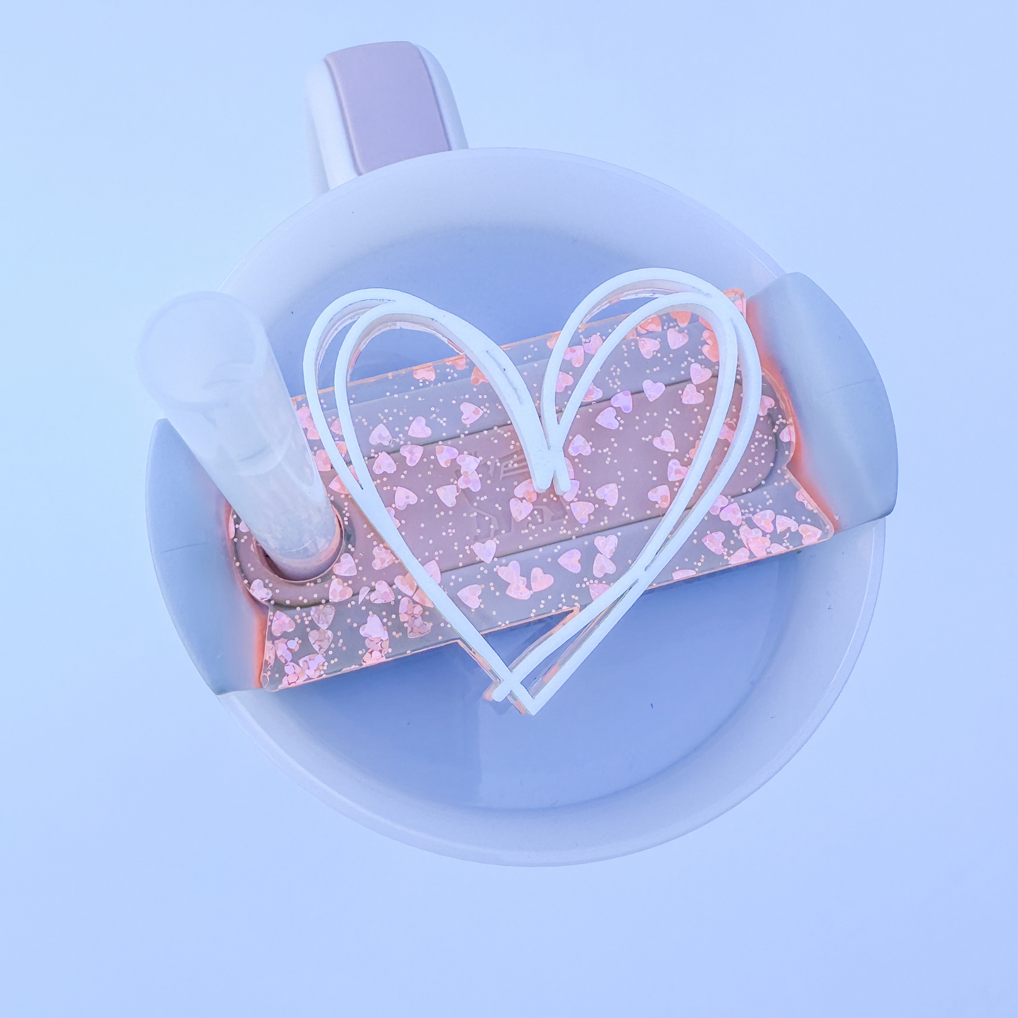 Heart Tumbler Topper, Valentines Tumbler Topper