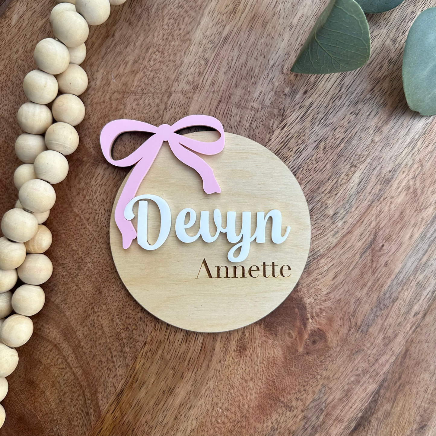 Bow Baby Girl Announcement Sign, Baby Birth Stat Sign, Baby Girl Baby Shower Gift