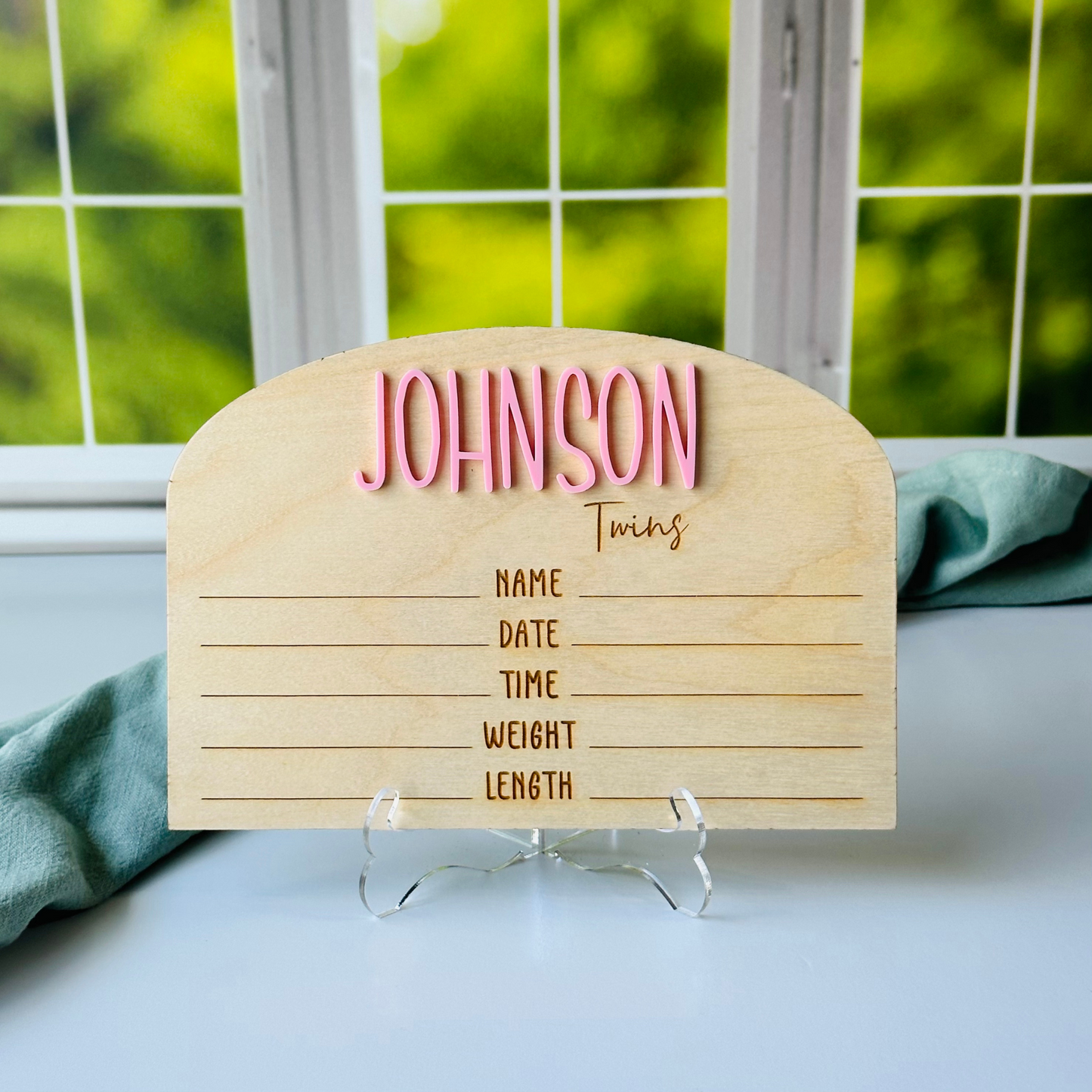 Twin Birth Stat Sign
