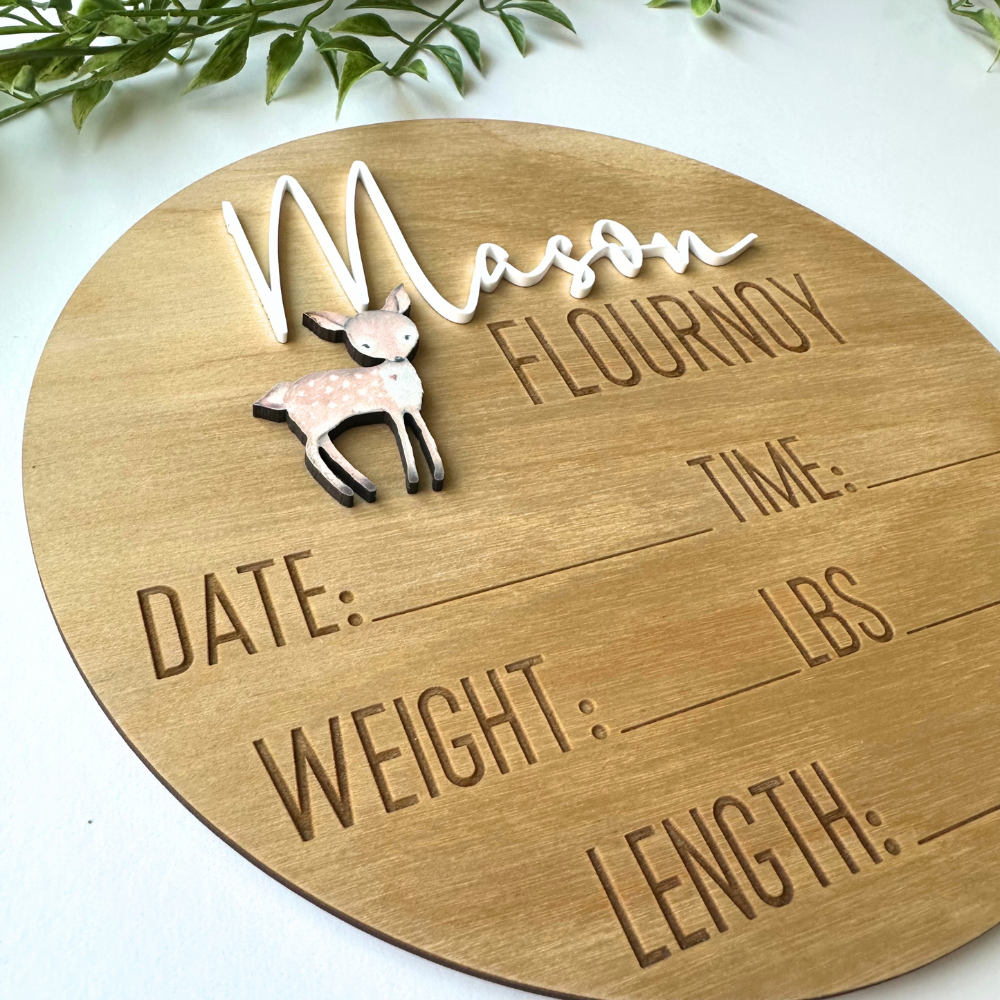 Woodland Animal Birth Announcement