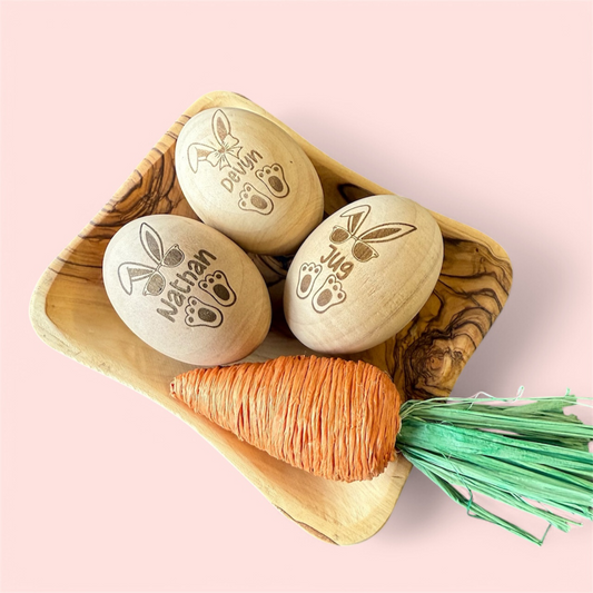 Custom Engraved Wooden Easter Eggs
