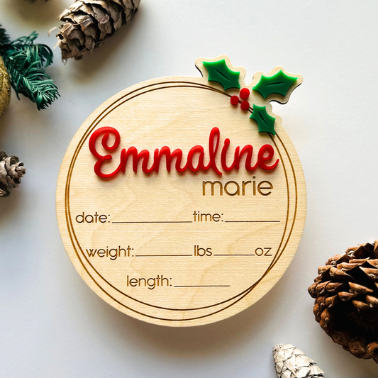 Christmas Baby Birth Stat Sign