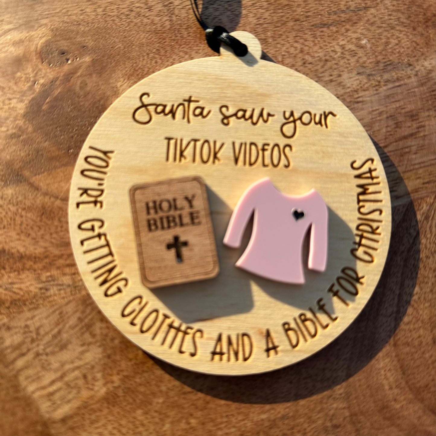 Santa Saw Your TikTok Ornament – Holiday Humor