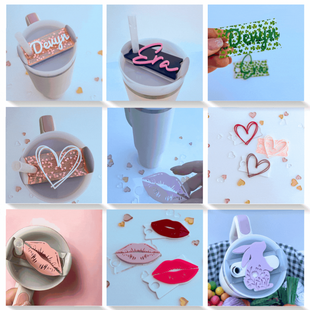 Heart Sunglasses Tumbler Topper, Summer Tumbler Topper