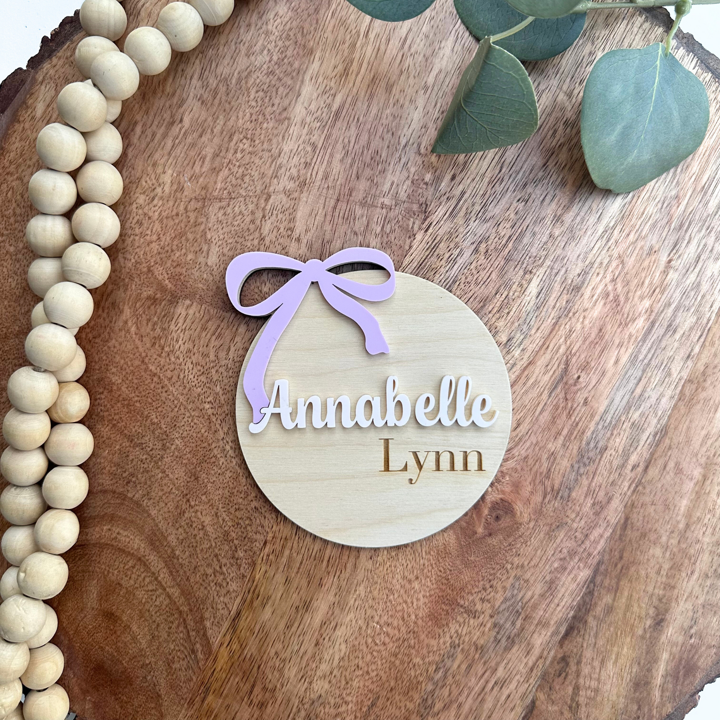 Bow Baby Girl Announcement Sign, Baby Birth Stat Sign, Baby Girl Baby Shower Gift