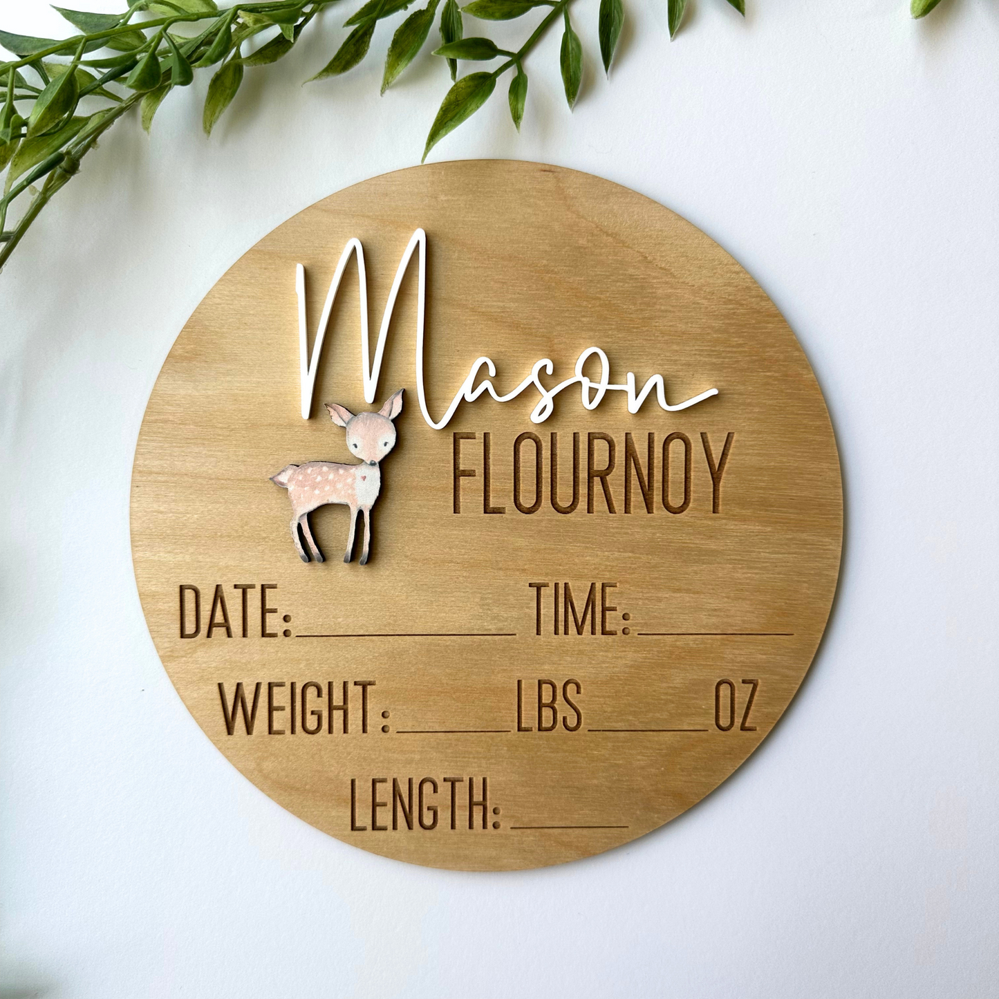 Woodland Animal Birth Announcement