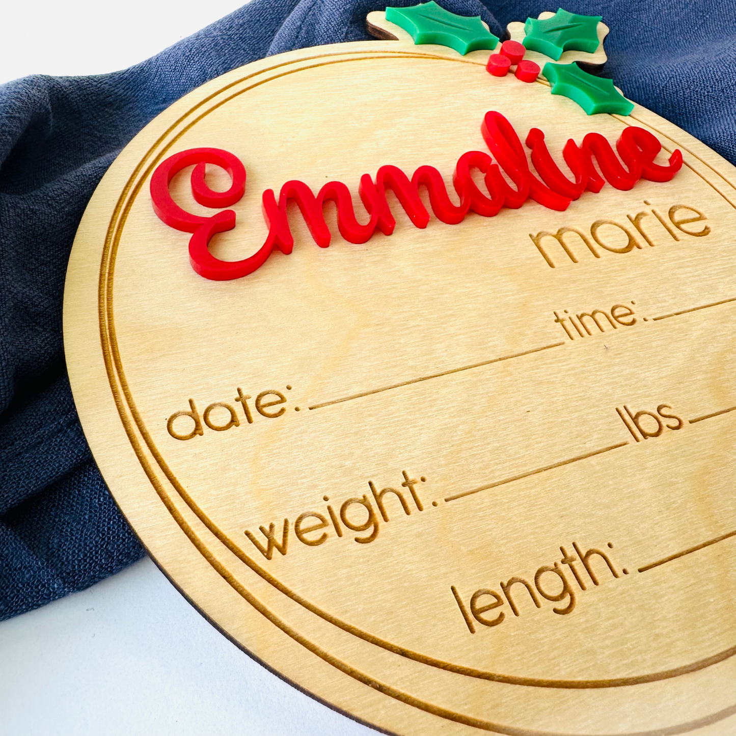 Christmas Baby Birth Stat Sign