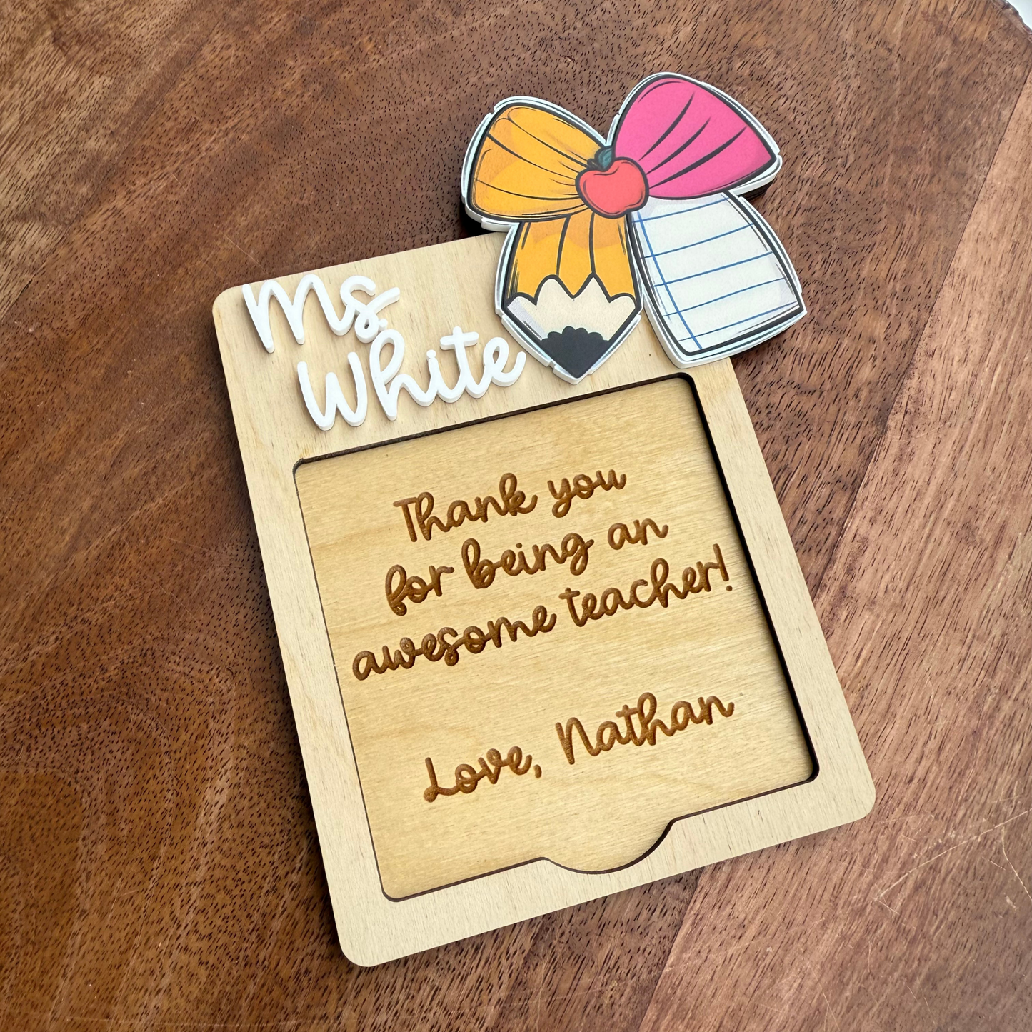 Notepad Holder, Gift for Teachers