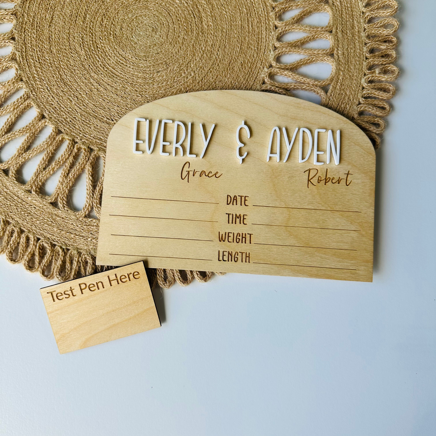 Twin Birth Stat Sign