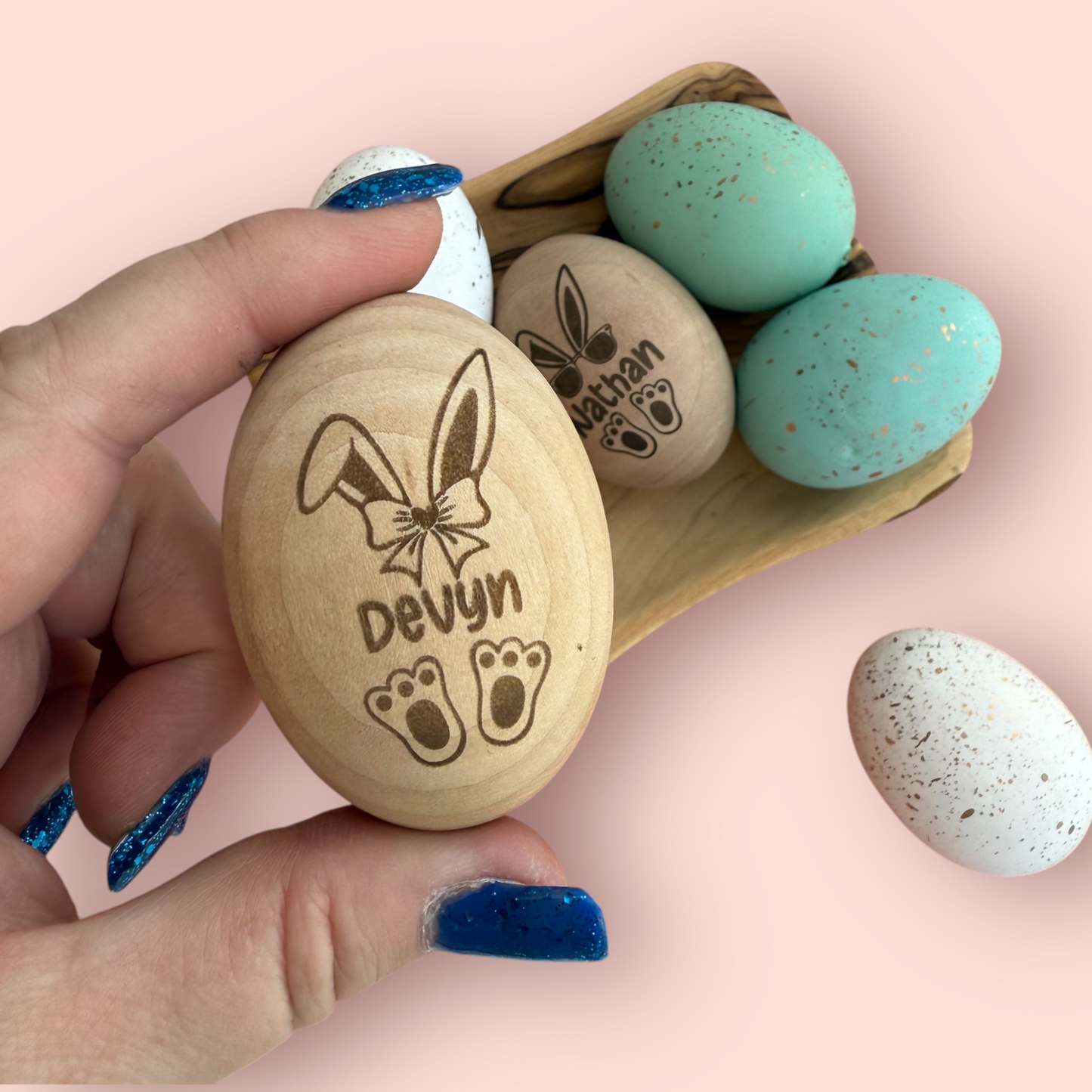 Custom Engraved Wooden Easter Eggs