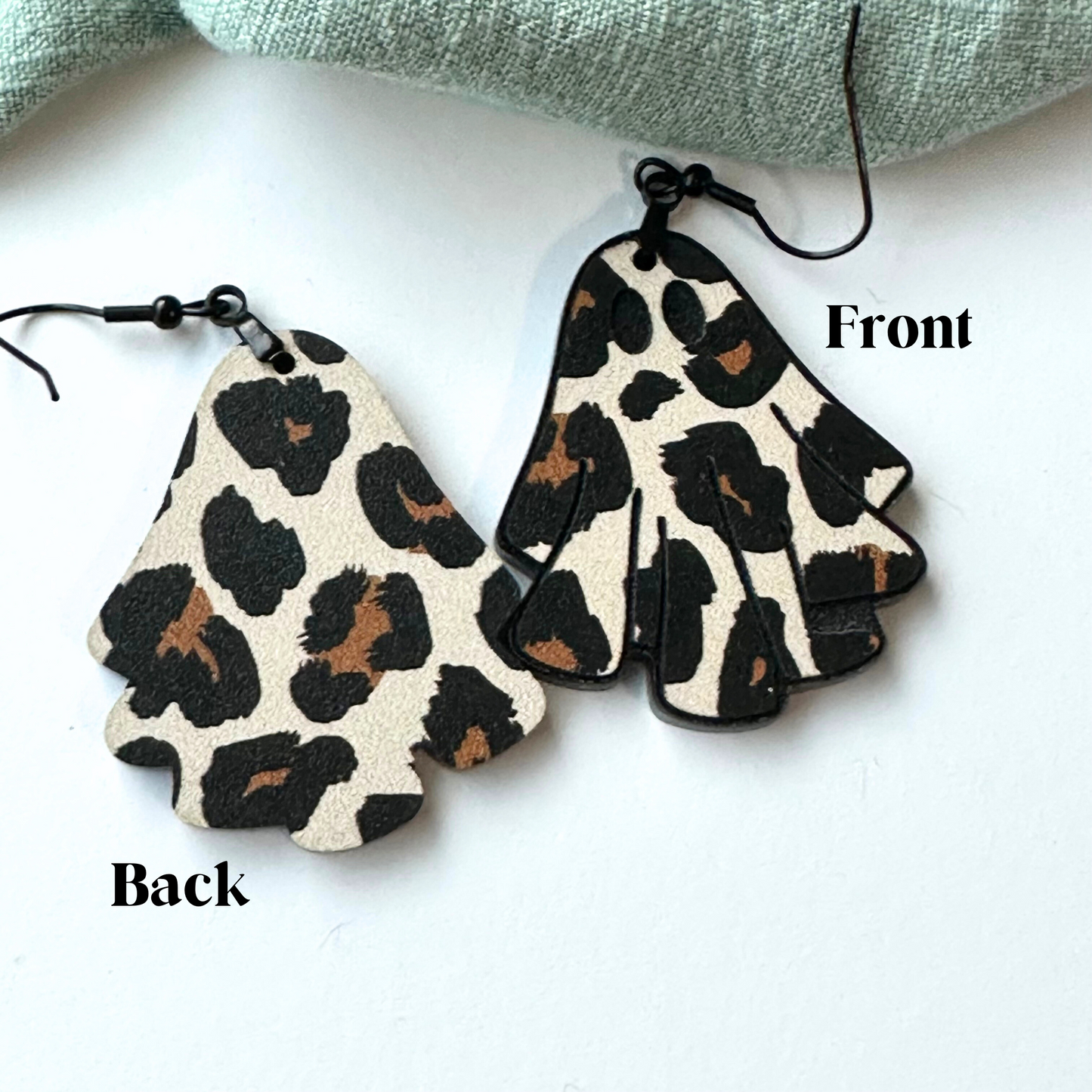 Ghost Earrings, Floral Ghost Earrings, Cheetah Print Ghost Earrings