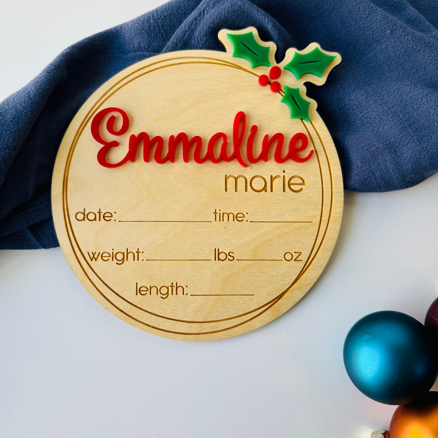 Christmas Baby Birth Stat Sign