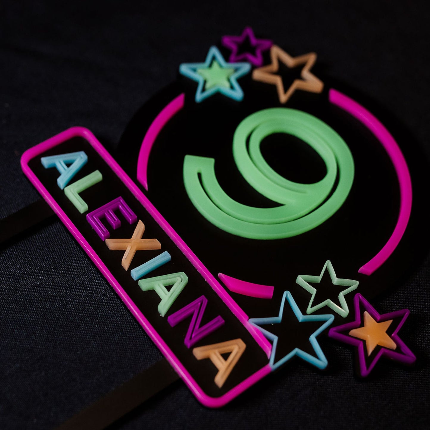 Neon Birthday Cake Topper