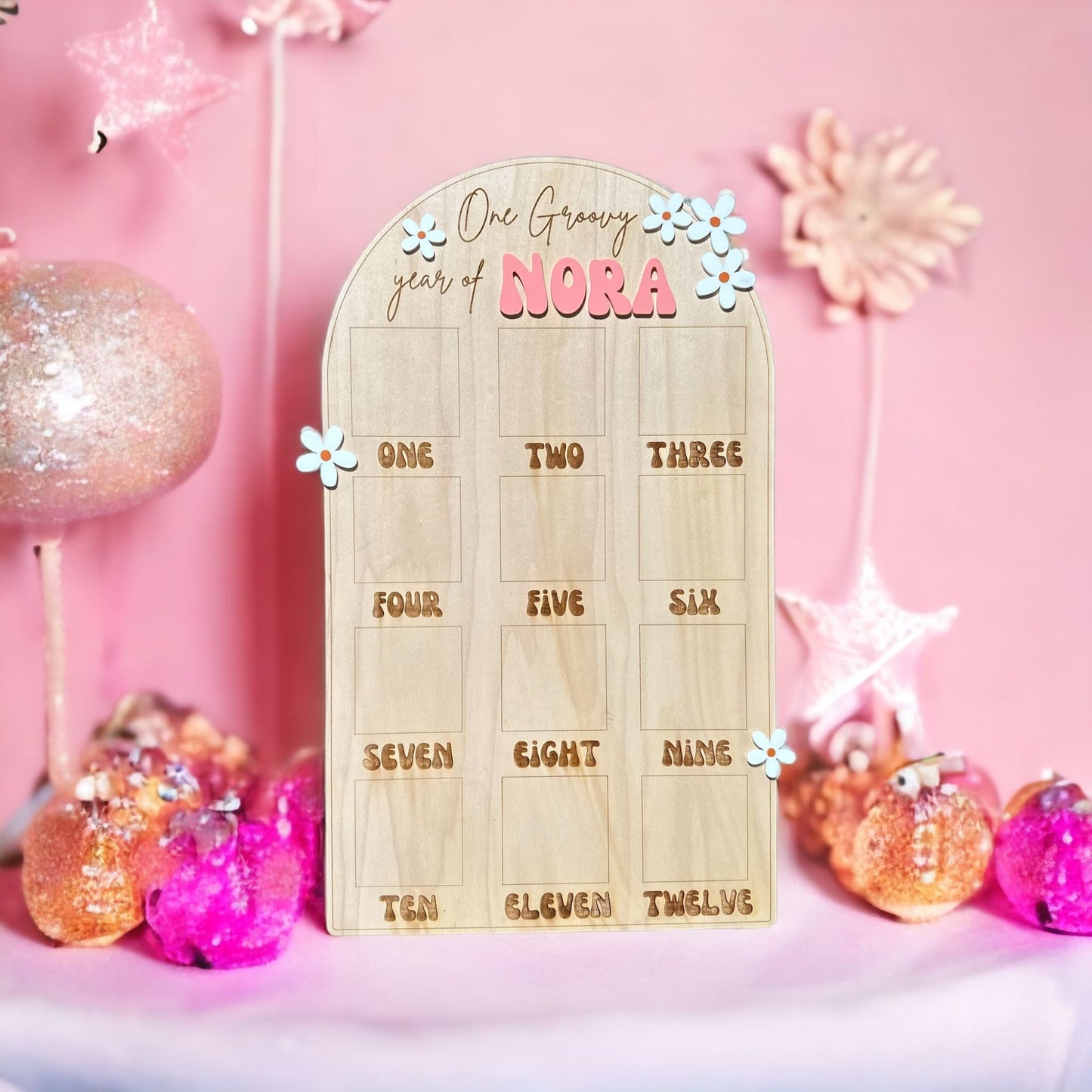 One Groovy Year, First Birthday Photo Board