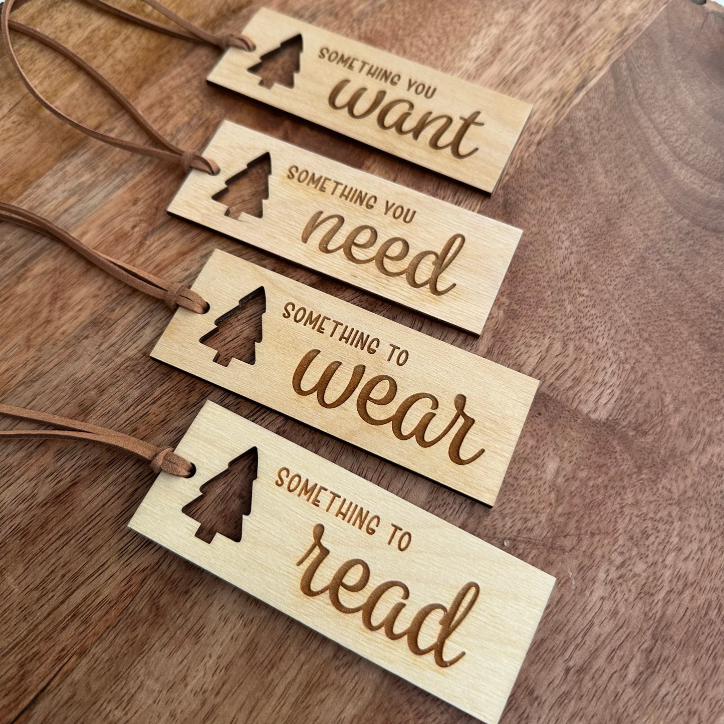 Holiday Gift Tags Set – “Want, Need, Read, Wear” Tradition