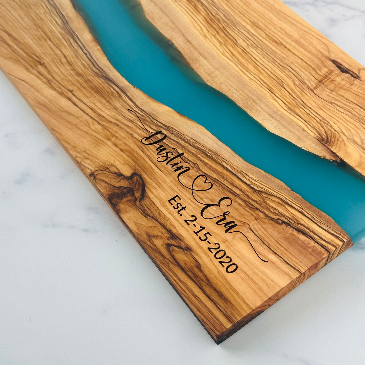 Resin and Olive Wood Personalized Cutting Board