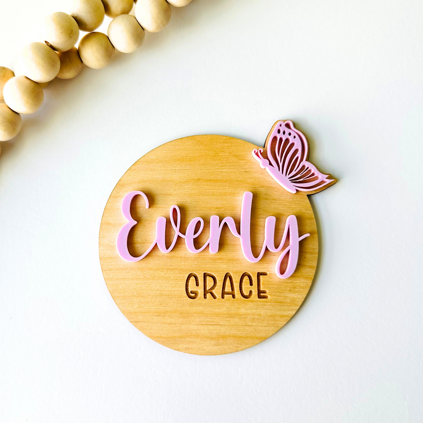 Butterfly Birth Announcement and Baby Name Sign