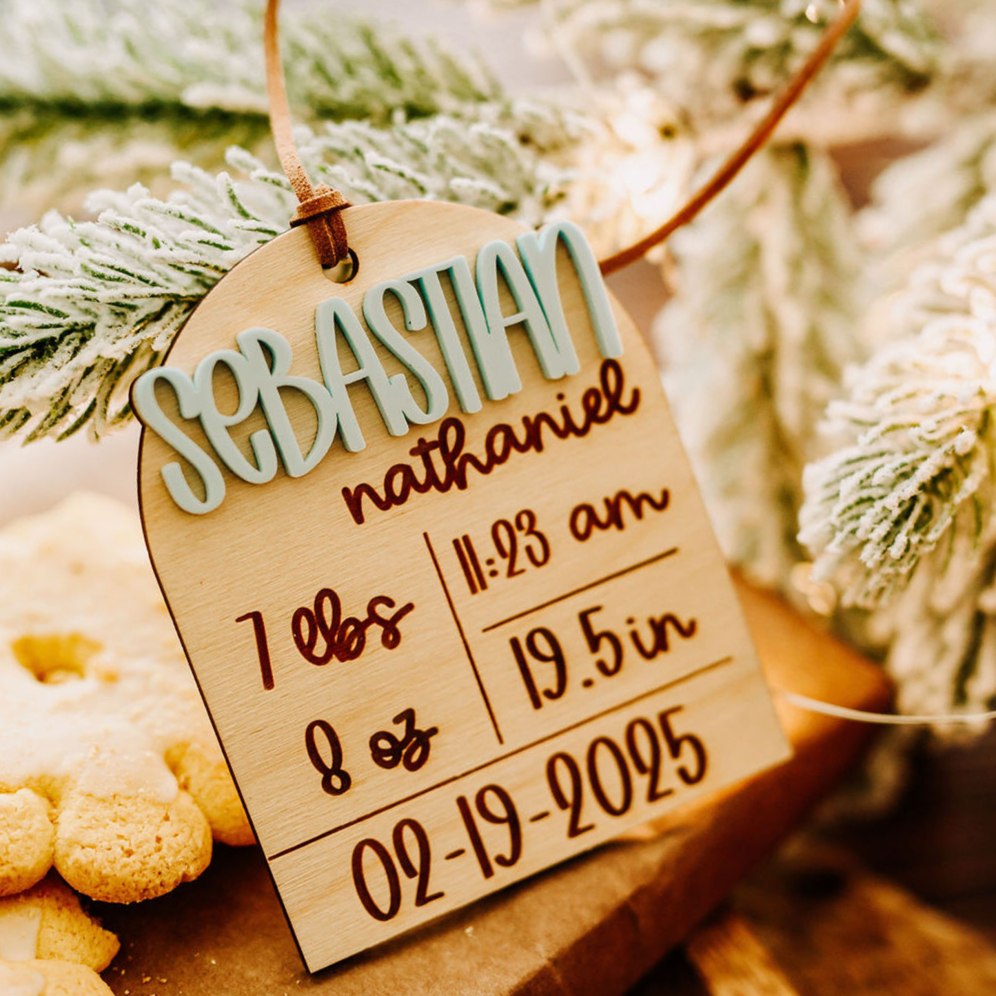 Personalized Baby Birth Stats Christmas Tree Ornament