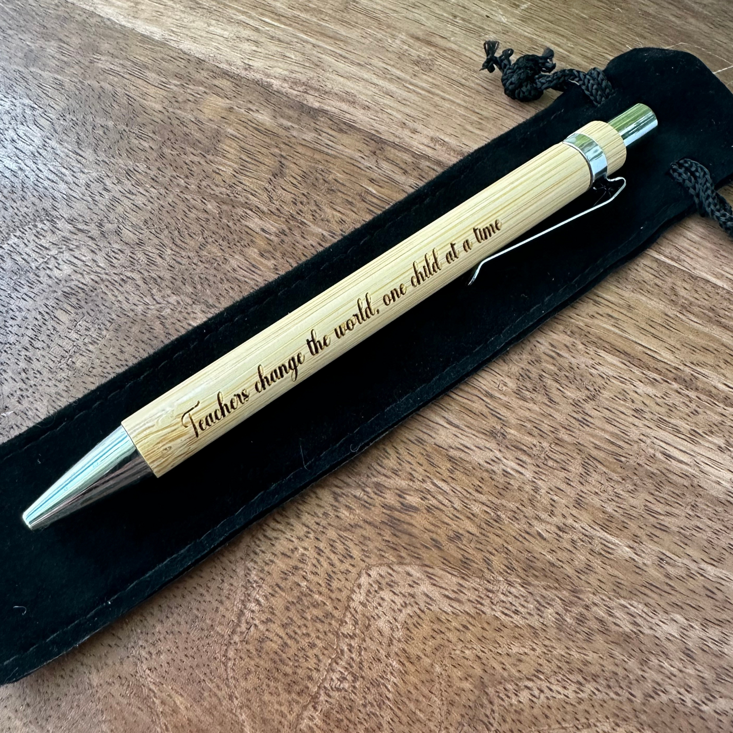 Engraved Bamboo Pen, Teacher Appreciation Gift