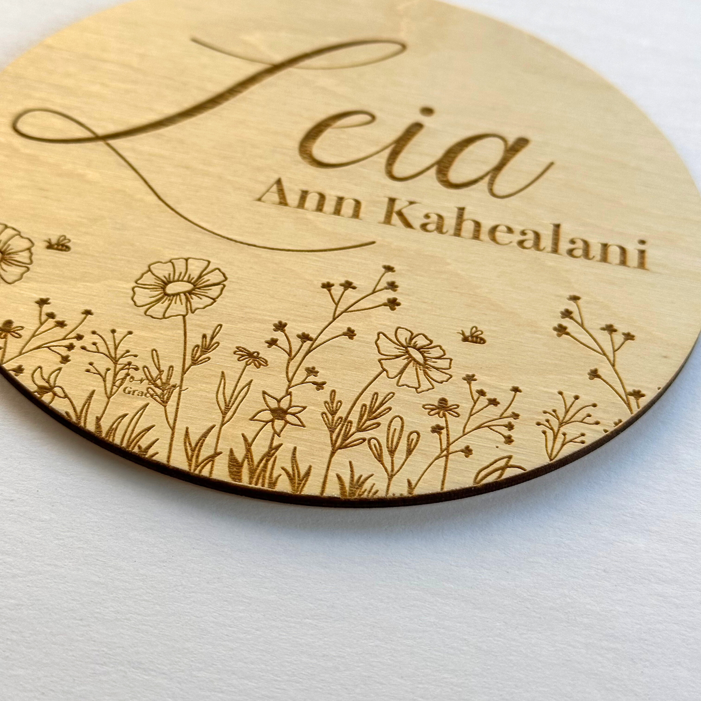 Blakely Ann Floral Name Sign