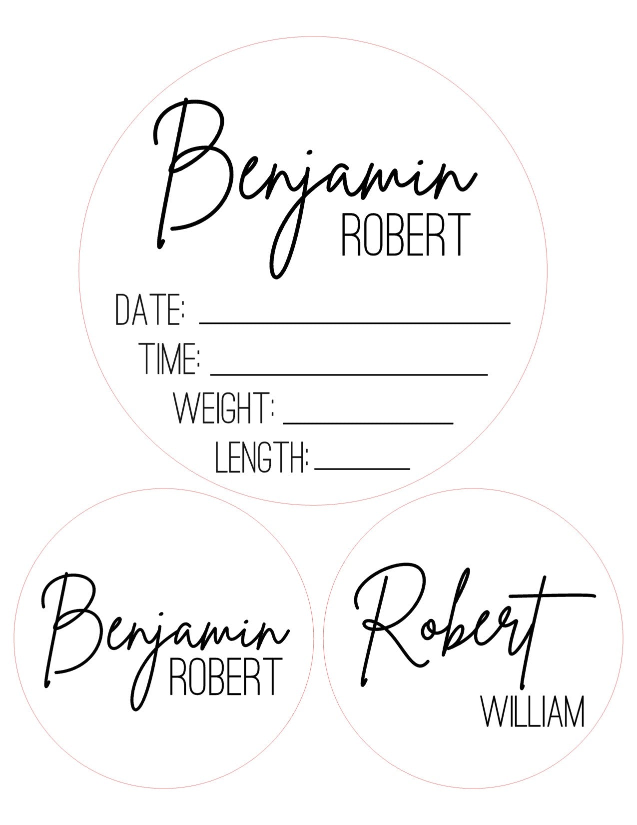 Custom Order: Birth Stat Sign and Two Name Signs