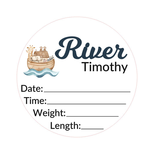 Custom listing for Savannah: Noah's Ark Birth Stat Sign