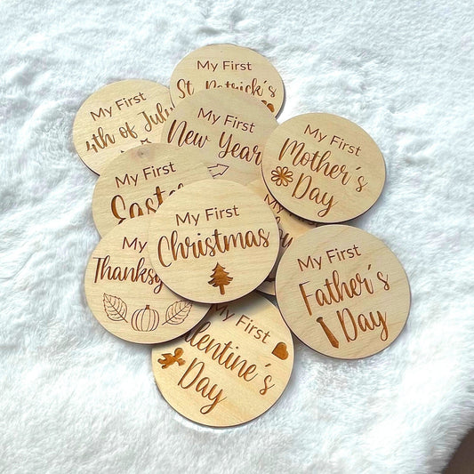 Engraved Holiday Baby Milestones- CLEARANCE
