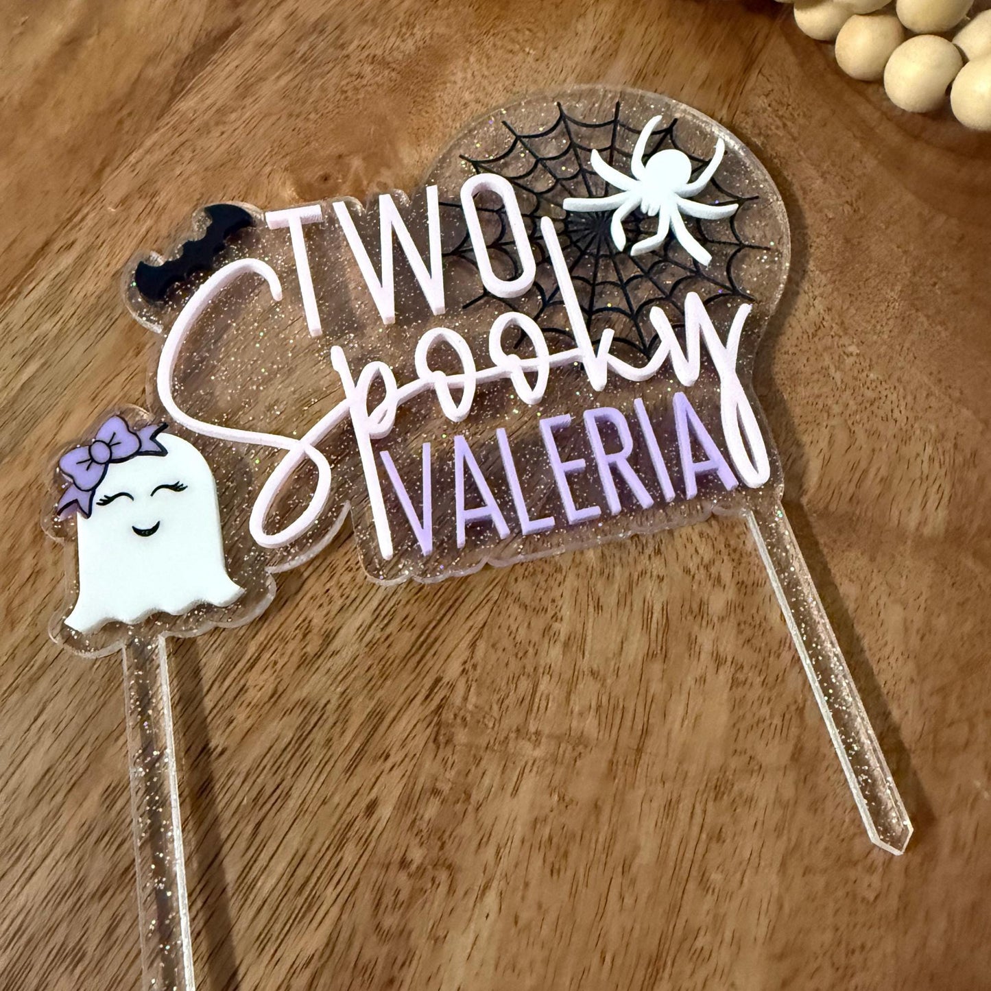 Four Ever Spooky, Acrylic Cake Topper, Pastel Halloween Birthday Decor