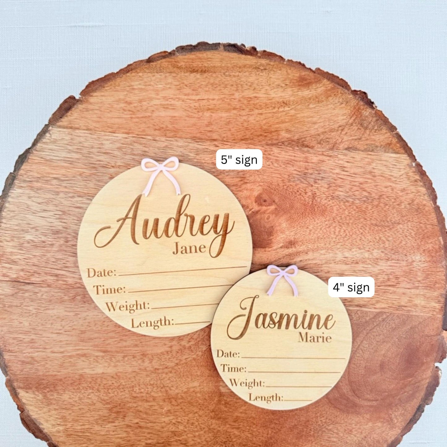 Bow Baby Name Sign, Monthly Milestones and Birth Announcement
