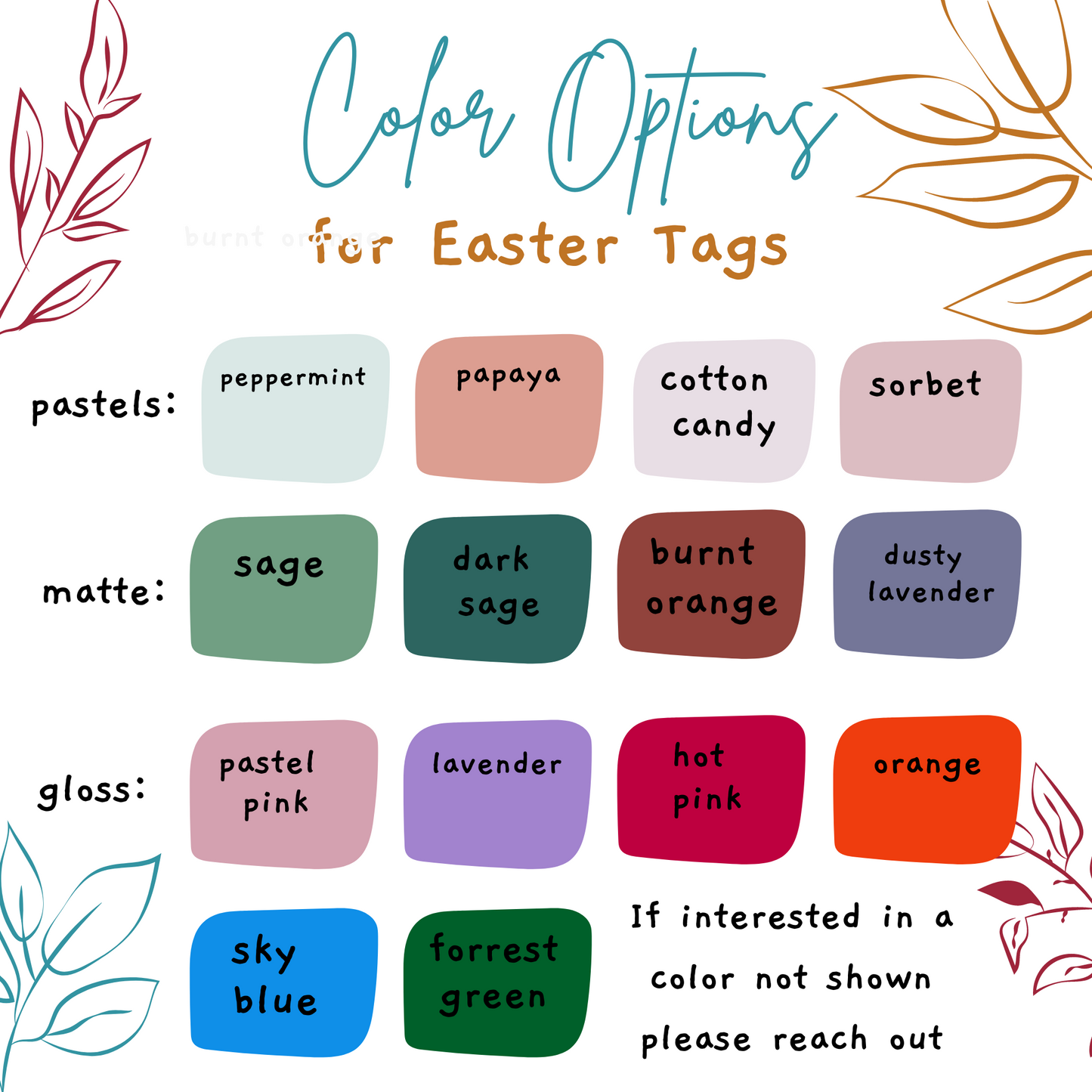 Easter Basket Gift Tags, Alphabet Letters with Bunny Ears