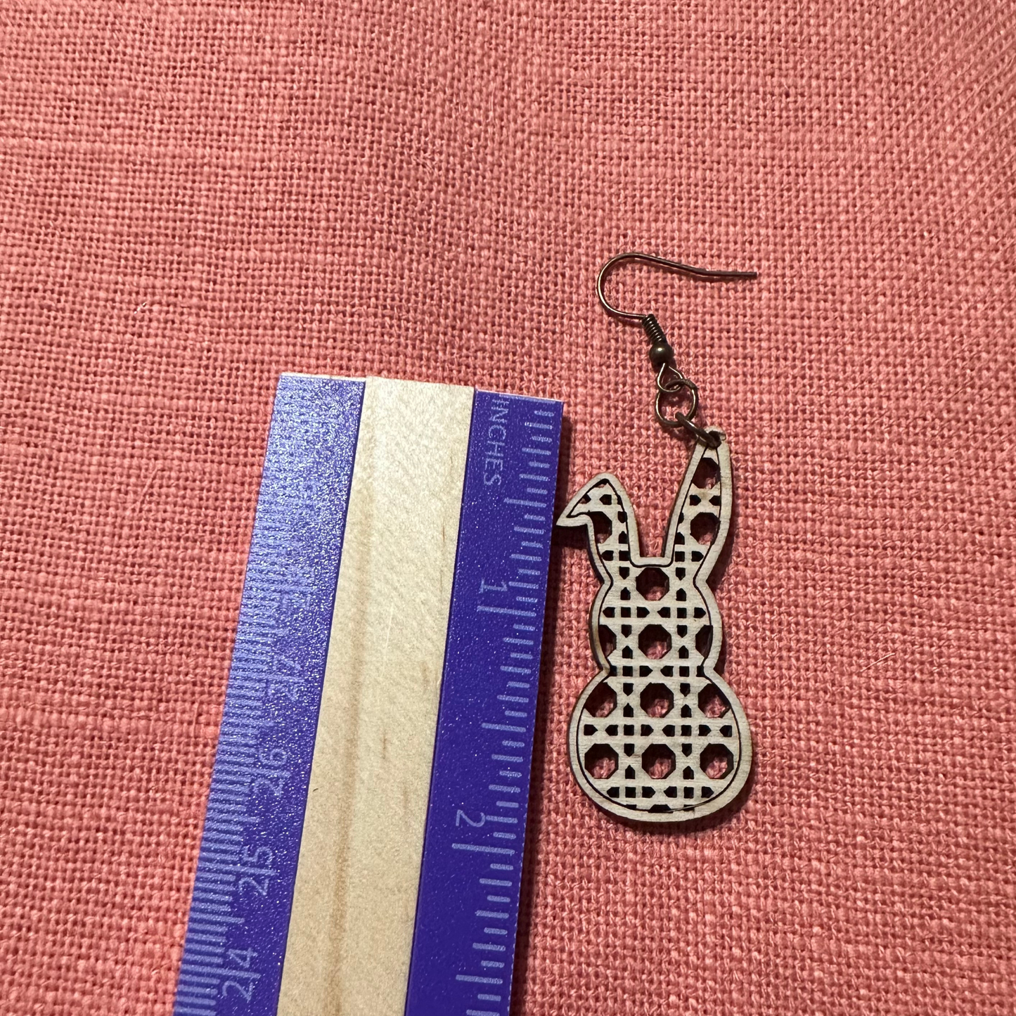 Rattan Style Easter Bunny Earrings