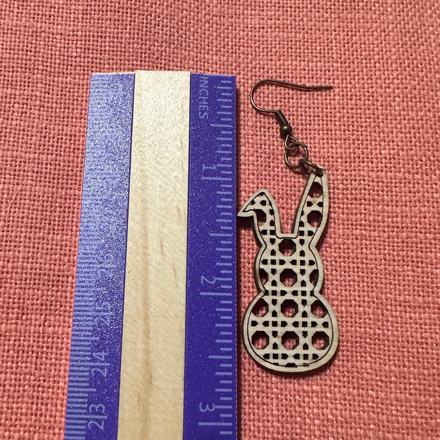 Rattan Style Easter Bunny Earrings
