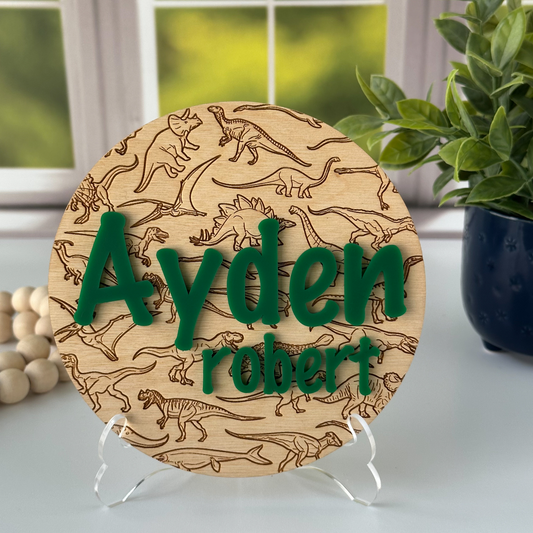 Dinosaur Baby Name Sign