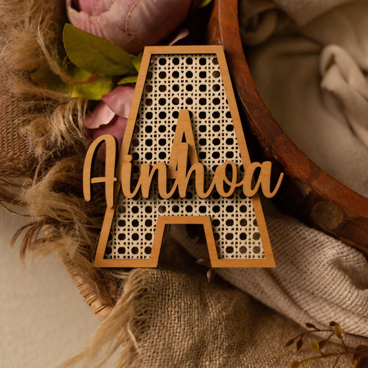 Rattan Cane Style Name Sign