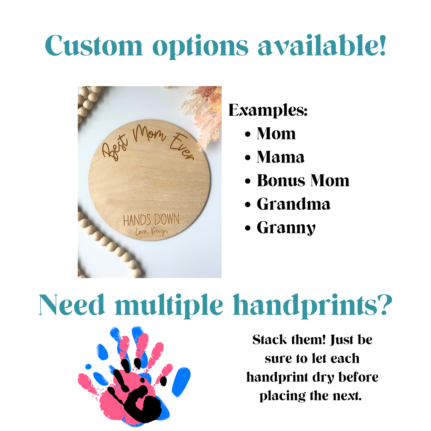 Best Mom Ever, Mother's Day Handprint Sign