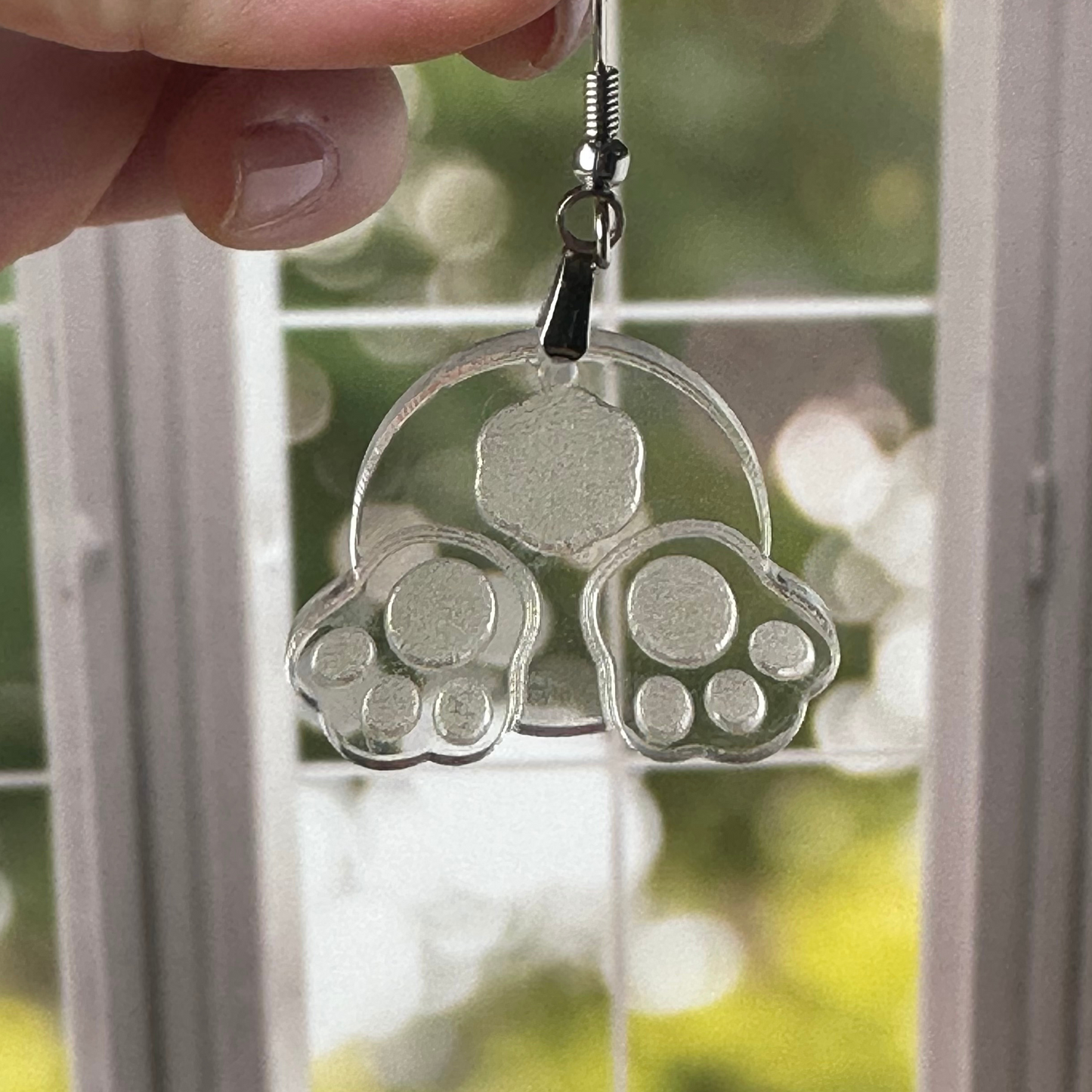 Clear Acrylic Bunny Butt Earrings