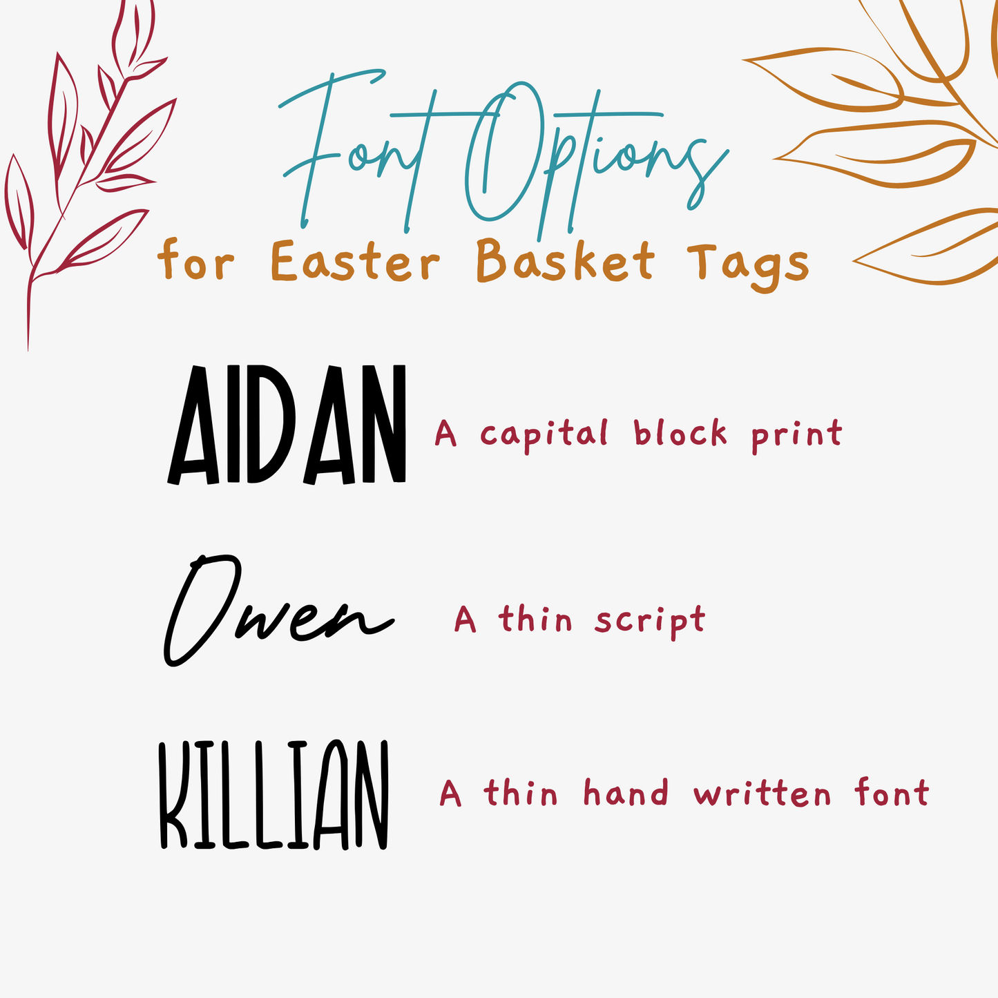 Easter Basket Tags, Easter Gift Tags