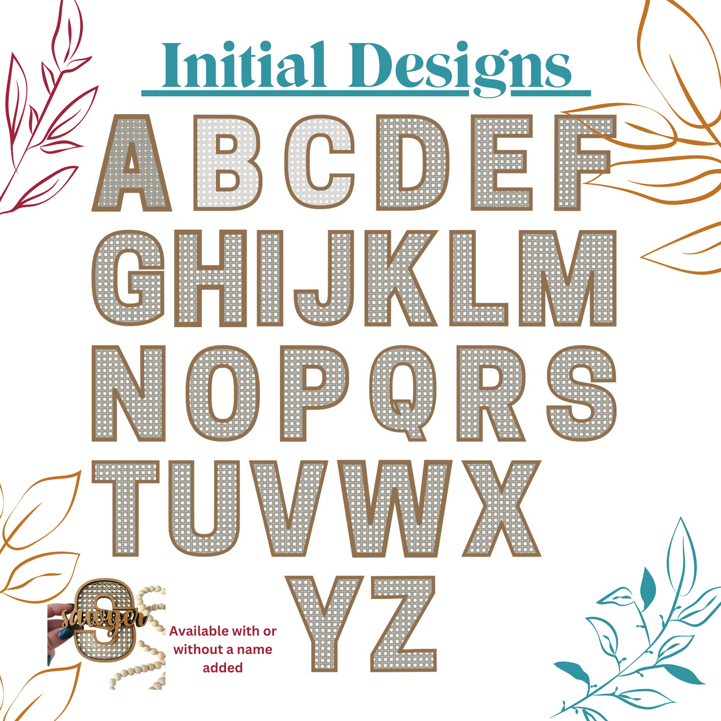 Rattan Cane Style Name Sign