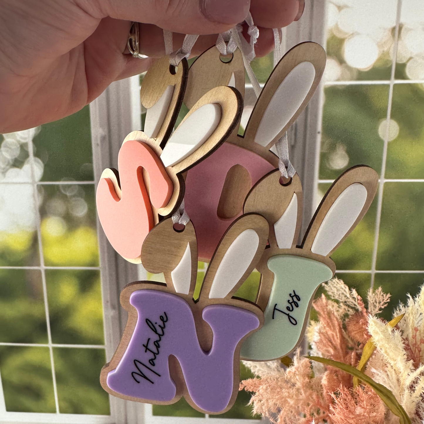 Easter Basket Initial Tag, Easter Basket Gift Tag