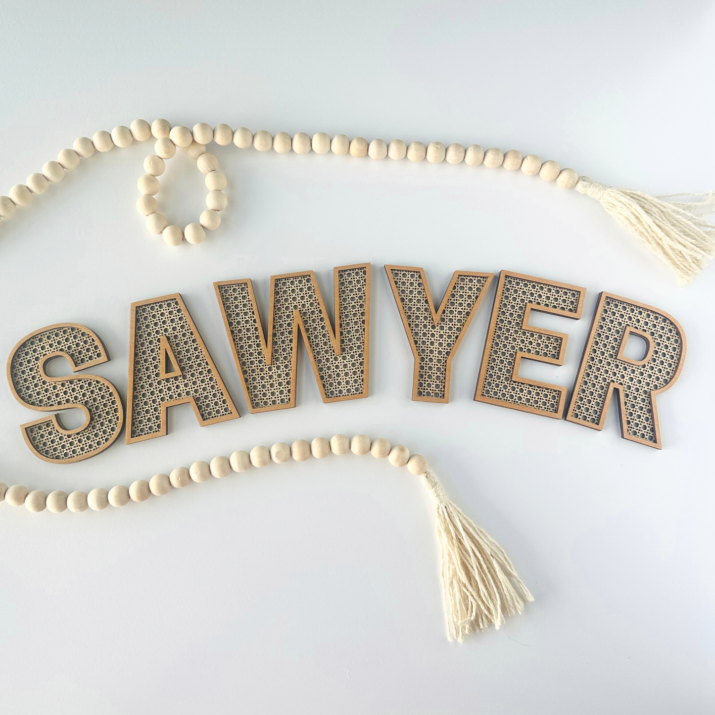 Rattan Cane Style Name Sign