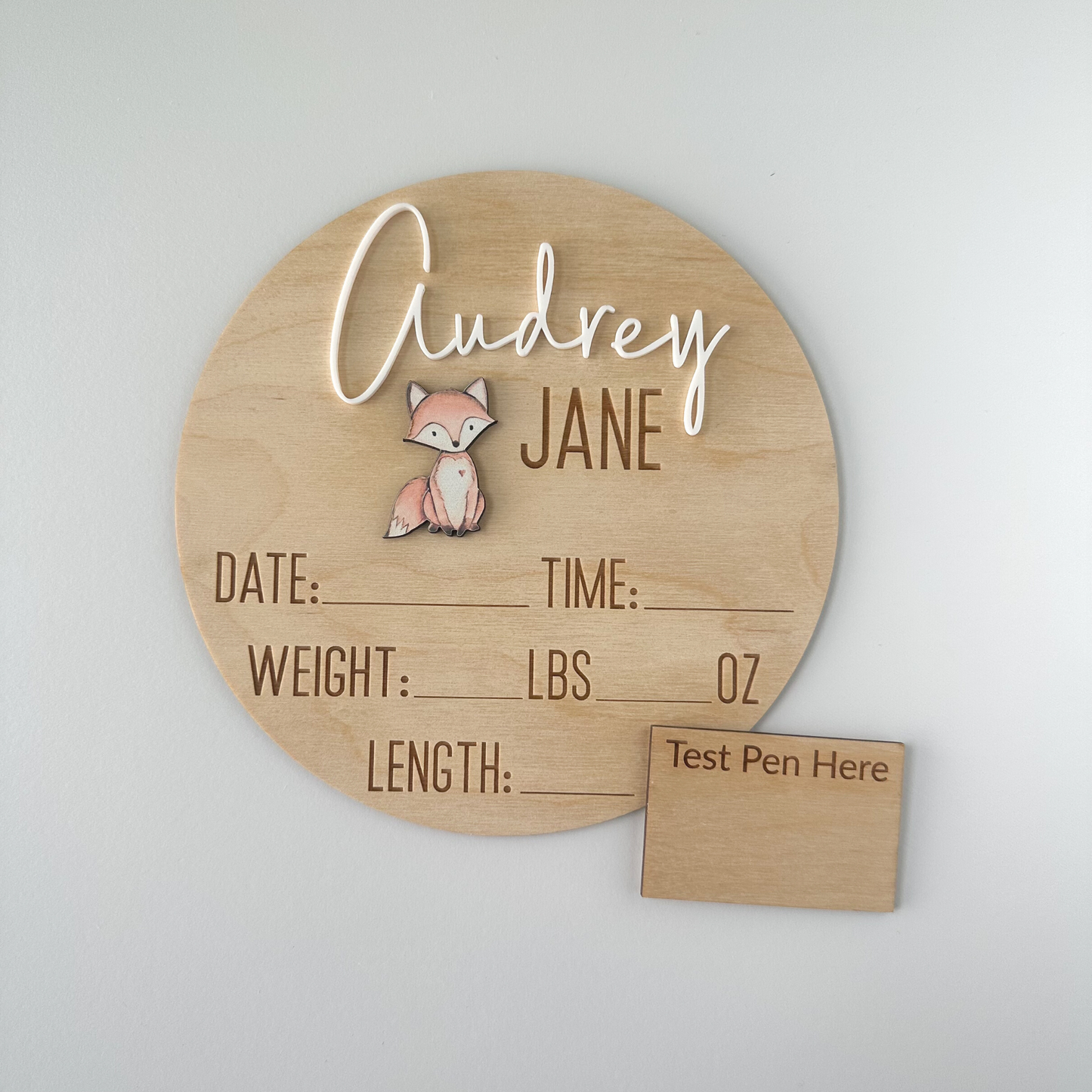 Woodland Animal Birth Announcement