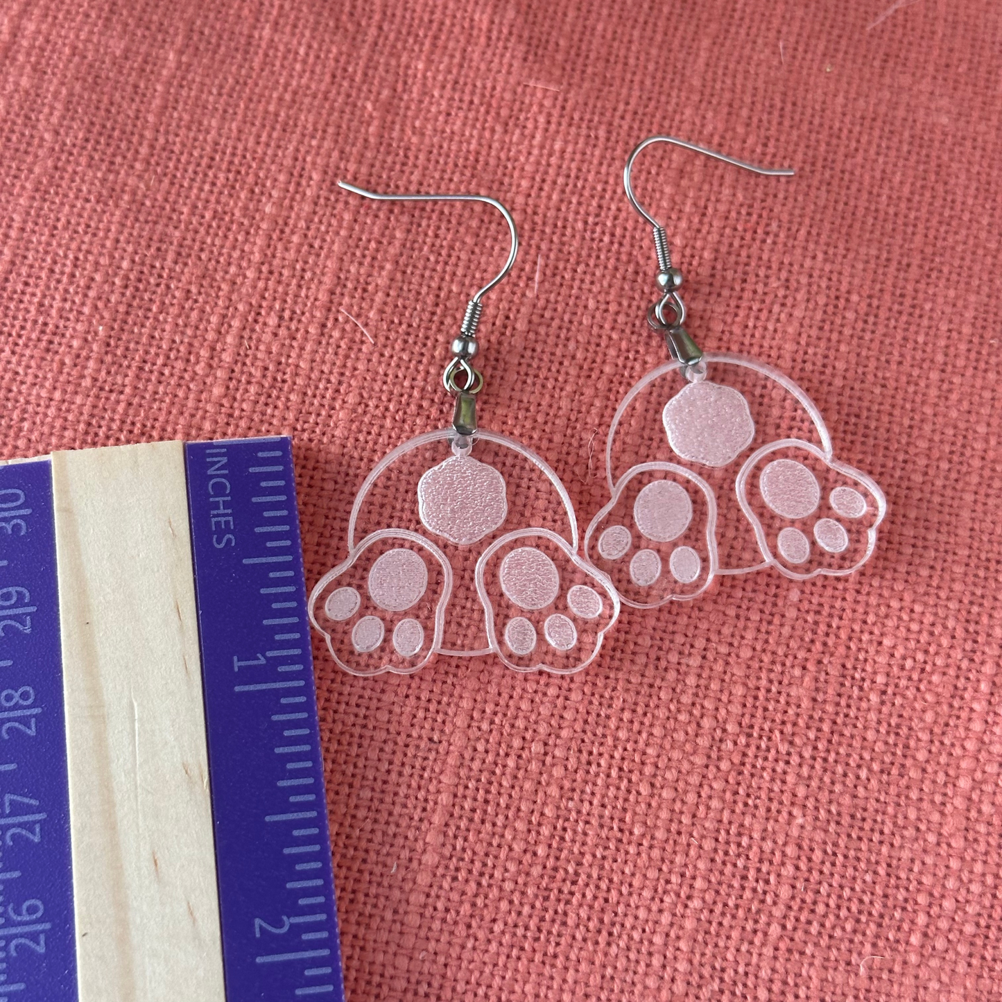 Clear Acrylic Bunny Butt Earrings