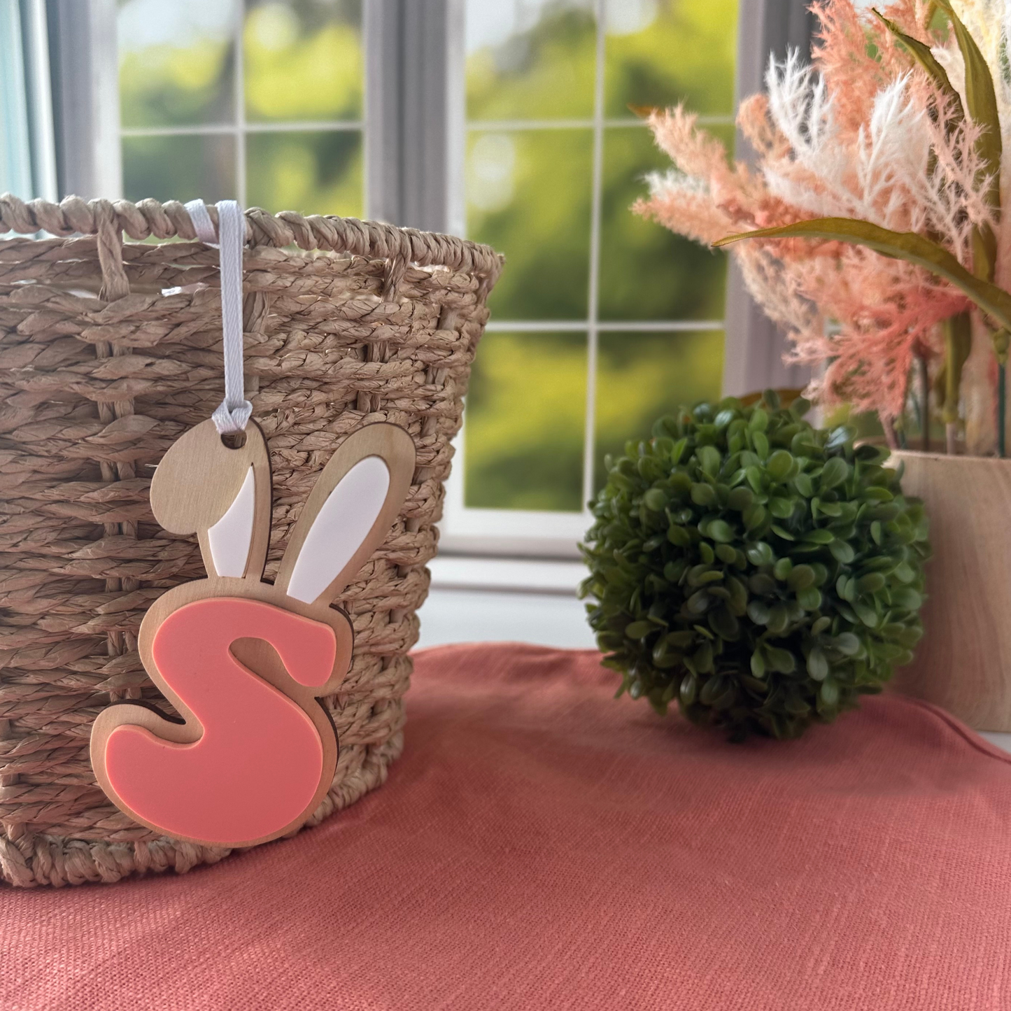 Easter Basket Initial Tag, Easter Basket Gift Tag