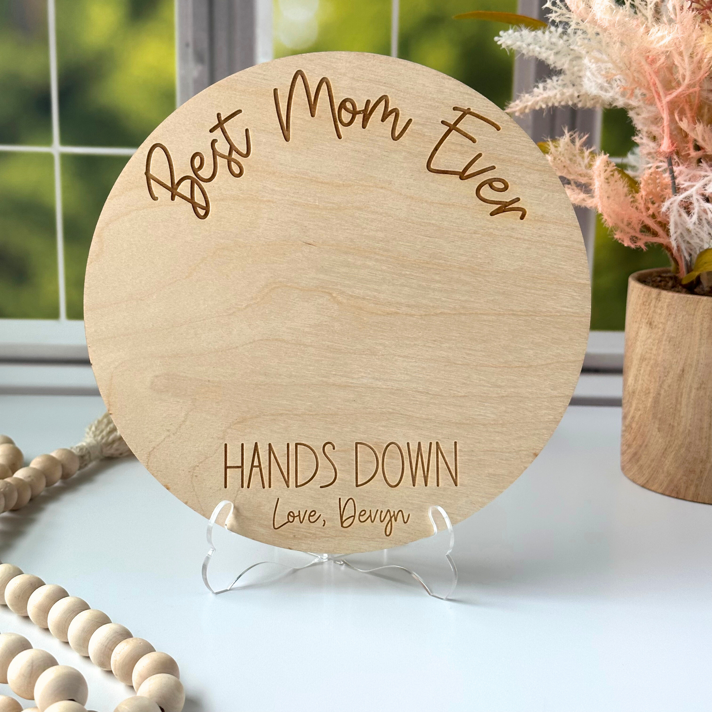 Best Mom Ever, Mother's Day Handprint Sign