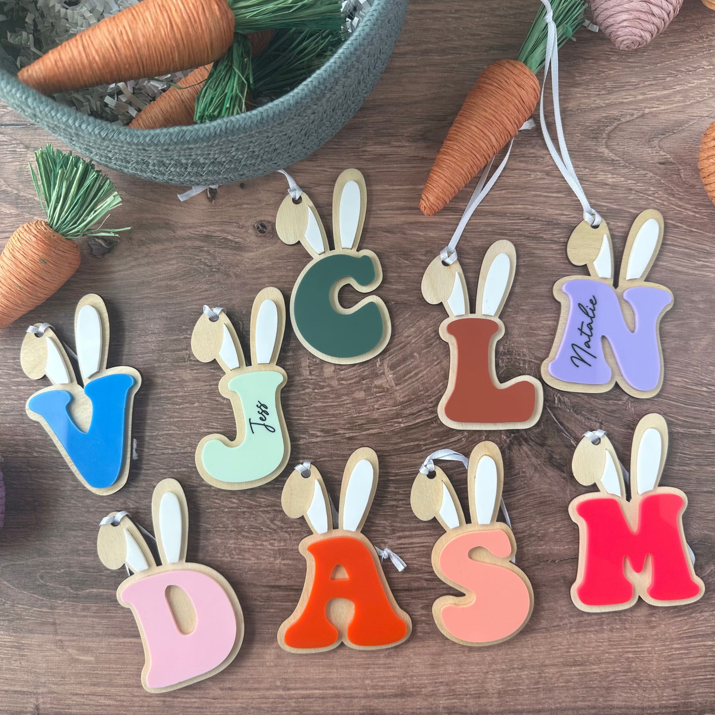 Easter Basket Initial Tag, Easter Basket Gift Tag