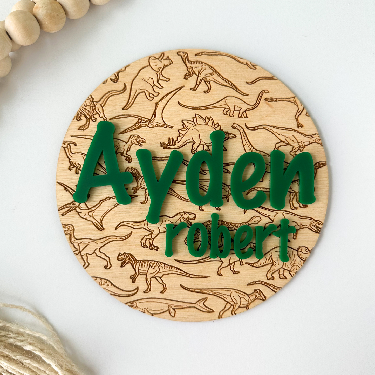 Dinosaur Baby Name Sign
