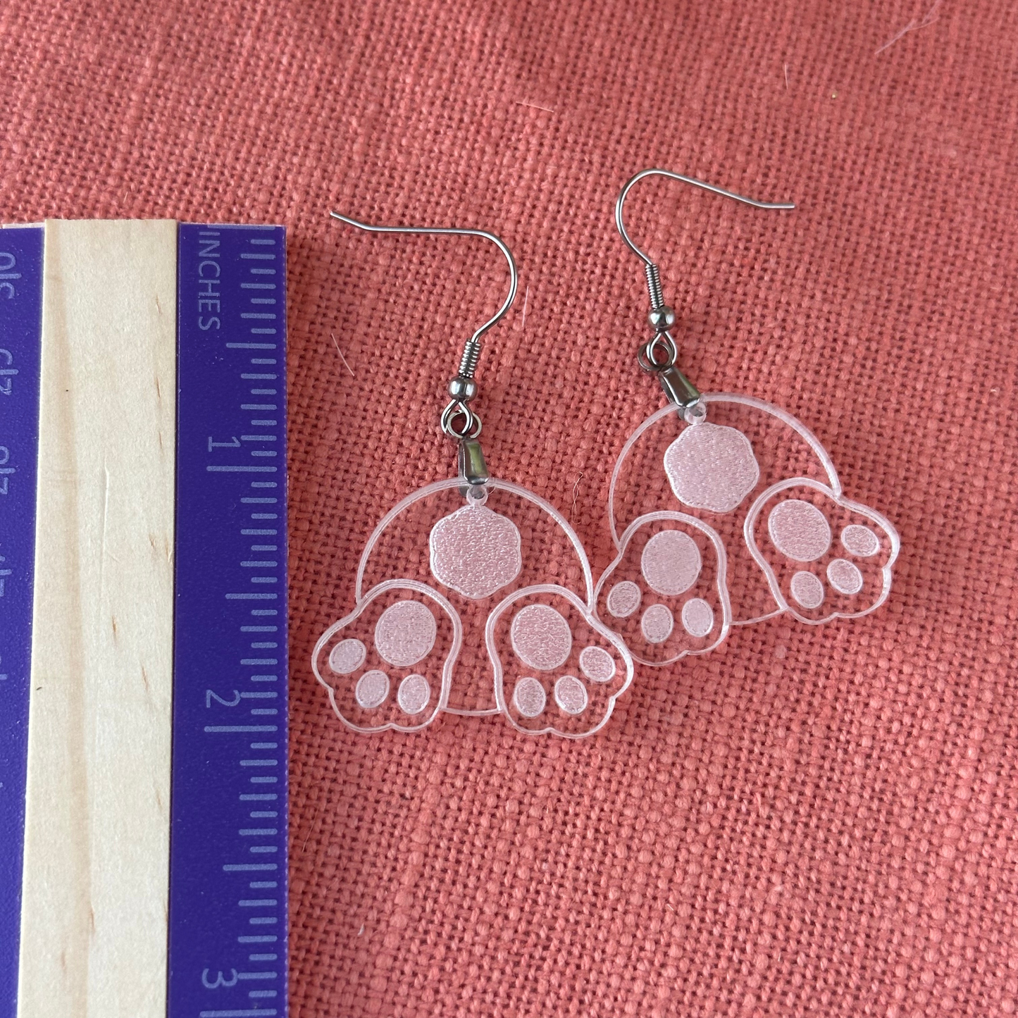 Clear Acrylic Bunny Butt Earrings