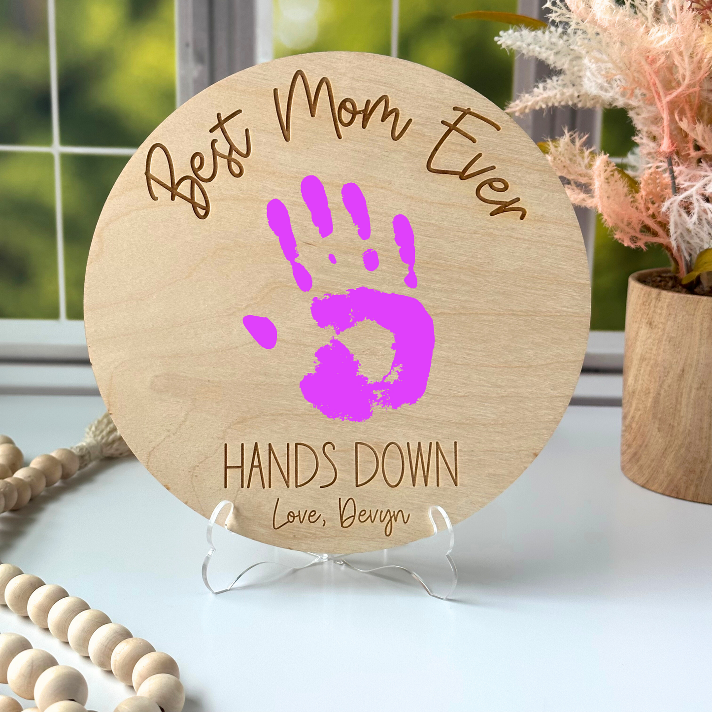 Best Mom Ever, Mother's Day Handprint Sign