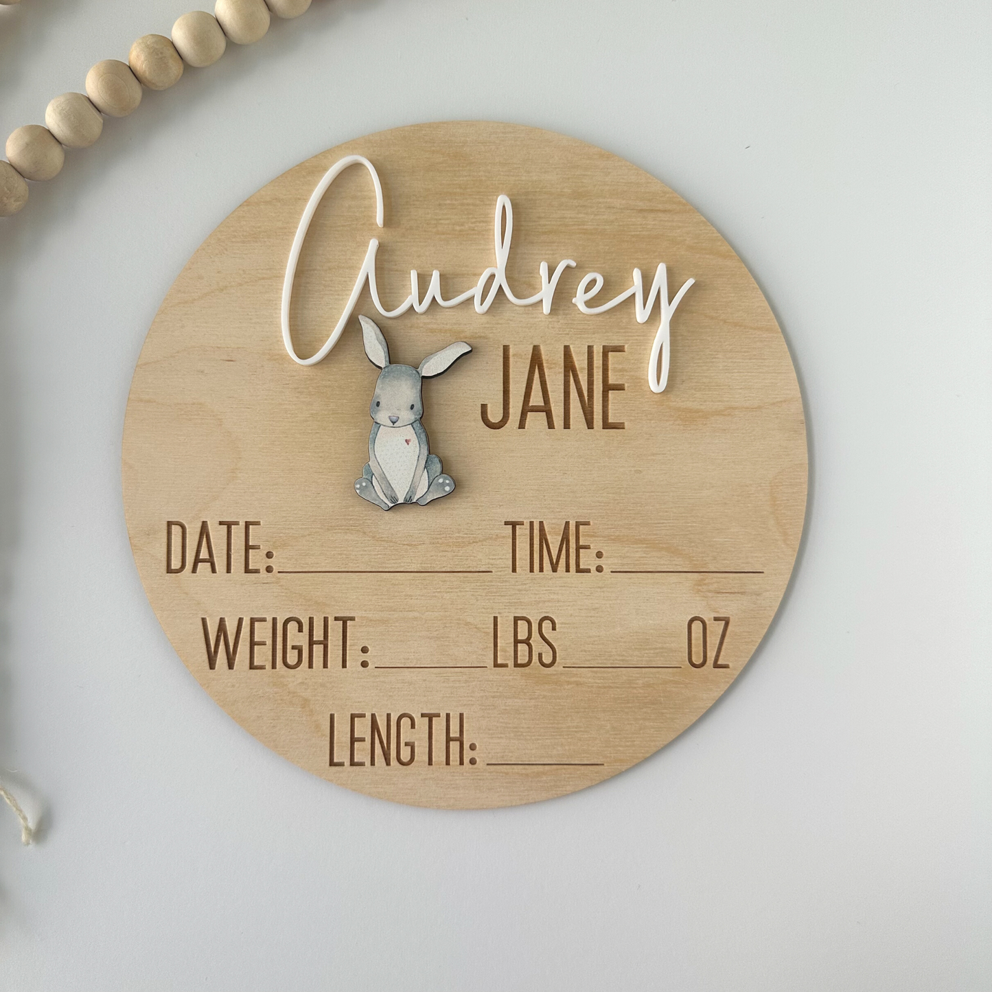Woodland Animal Birth Announcement