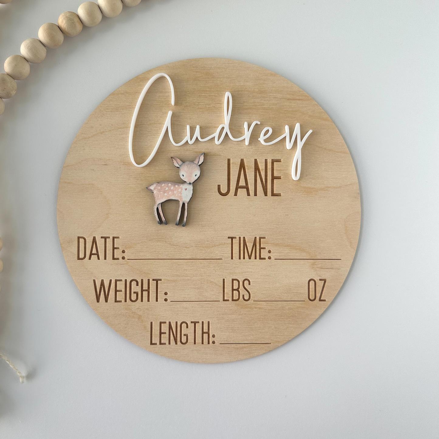 Woodland Animal Birth Announcement